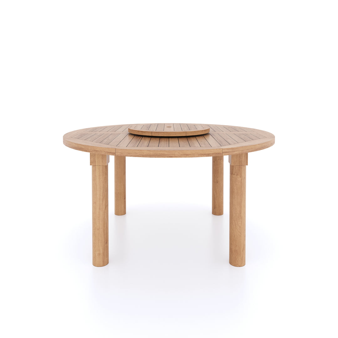 This is Eterna Homes sustainable teak garden furniture outdoor dining table, consisting of our 150cm teak table. Our teak wood is suitable for outdoor dining.