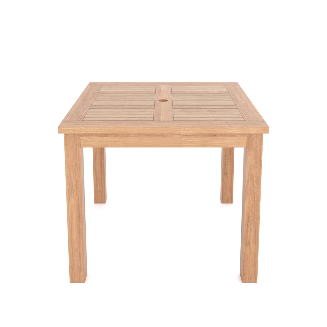 Solace Teak Set 90cm Square Table (4 Marlow Stacking Chairs) Cushions included.