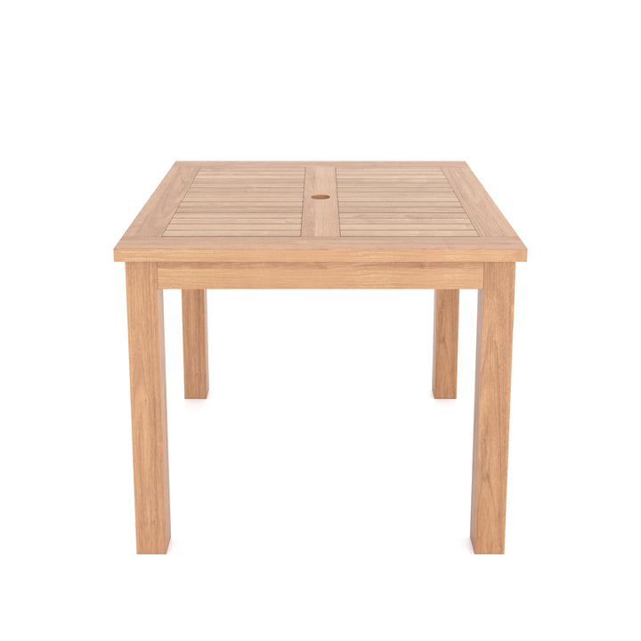 Solace Teak Set 90cm Square Table (4 Marlow Stacking Chairs) Cushions included.