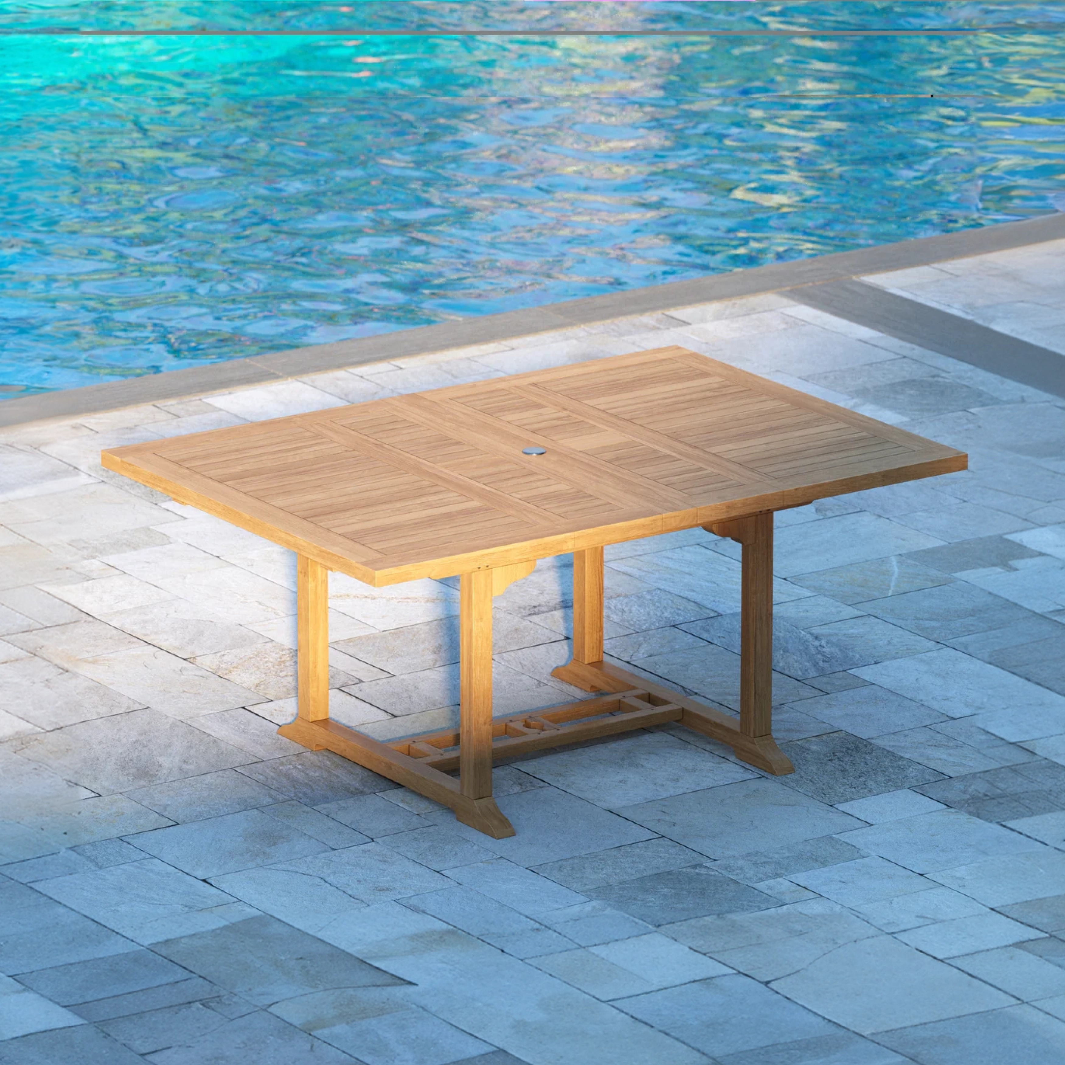 Teak Table 120-170cm Rectangle