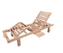 Opened Teak Sun Lounger